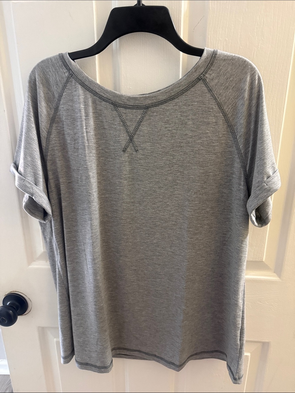 SHEIN Heather Gray Short Sleeve Casual Top